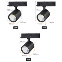 Ecolux Spot Led - Sistema de Iluminación Fácil de Regulación, Nuevo, 3 COB de Alta Potencia, 5000k, 45w, Cable de Aluminio ETL, 10w, 30w, 360, Iluminación Móvil sobre Riel