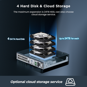 Veezoom 4k 32CH Mạng Video Recorder cho PoE máy ảnh <span class=keywords><strong>P2p</strong></span> thông minh phát lại POE NVR 4 HDD 16CH PoE giao diện cho 24/7 ghi âm - Product Image 6