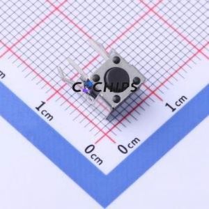YTS-D009-2B Tactile Switch Through hole Component (THT) Switch Single Pole Single Throw Round Button 2.6N Right Angle Insert - Product Image 1