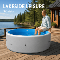 Piscine gonflable familiale ronde hors sol de grande capacité avec couverture, disponible en différentes tailles sur mesure