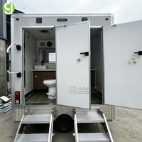 Remorque de toilettes mobiles climatisées de luxe personnalisée GoEasy, remorque de toilettes portables pour l'extérieur à vendre