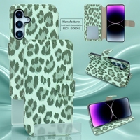 Étui portefeuille à rabat en cuir PU durable à imprimé léopard avec fonction de luxe et support pour Samsung Galaxy S23 S24 S25 S26 Plus OEM/ODM