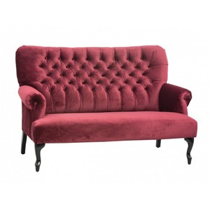 Poltrona <span class=keywords><strong>in</strong></span> <span class=keywords><strong>Velluto</strong></span> Bordeaux Stile Vintage con Braccioli Decorati per Club Privati - Product Image 1