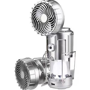 Ventilador eléctrico plegable, lámpara de Camping, alimentado por energía Solar/recargable/con batería, 1500mAh, ventilador de linterna para acampar, resistente al agua para senderismo al aire libre - Product Image 1