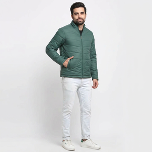 Vestes matelassées en toile pour hommes, style personnalisé, manches longues, respirantes, séchage rapide, style streetwear, vestes d'hiver, vente en gros disponible - Product Image 1