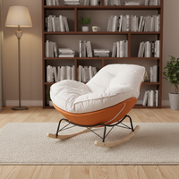 Fauteuil de salon de luxe moderne nordique, chaise longue à bascule surdimensionnée style pingouin, fauteuil inclinable individuel pour adulte, meuble de chambre à coucher avec pieds en métal