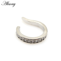 Alisouy 1pc Helix Cartilage Conch Fake Piercing Jewelry Ajustable CZ Zircon Crystal Ear Cuff Non Piercing Conch Cuff Earring