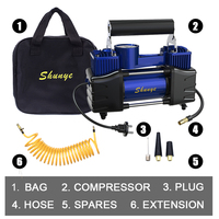 Nouveau Compresseur d'Air Portable 110V/220V à Double Cylindre en Métal pour Voiture, Moto et Camion avec Moniteur de Pression des Pneus 2026