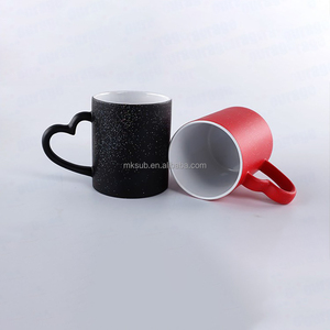 Mug en céramique ciel étoilé scintillant avec anse en forme <span class=keywords><strong>de</strong></span> cœur, <span class=keywords><strong>tasse</strong></span> à <span class=keywords><strong>café</strong></span> vierge pour sublimation pour couples - Product Image 4