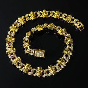 Necklace Bracelet Full <b>Cuban</b> <b>Chain</b> Street Hip Hop <b>Chain</b> Tanjing Fashion Lijing Necklace - Product Image 3