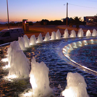 Fuente Flotante Iluminada para Piscina, Decoración Exterior para Jardín, Fuente Interactiva con Cambio de Color RGB