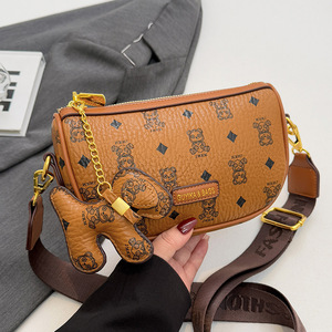 2025 New Luxury PVC Leather Vintage Fashion Messenger <b>Shoulder</b> <b>Bag</b> Women's Daily Use Single <b>Strap</b> Polyester Waterproof - Product Image 1