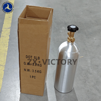 Bouteille de CO2 sous pression de qualité alimentaire ZX Wholesale DOT 20 lb CGA540 en aluminium 6061 pour machine à soda, OEM ODM, approvisionnement en gros