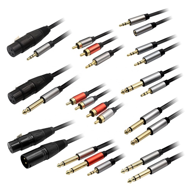 Speaker Adapter Male-Female Microphone Cable 3.5mm Lotus Head RCA XLR Copper Conductor Shielded PVC Jacket 4K Resolution