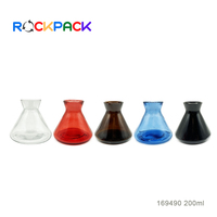 Diffuseur de parfum en verre sans flamme de 200 ml, forme conique, coloré, avec bâtonnets, emballage pour aromathérapie