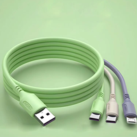 Câble USB de charge rapide 3-en-1 en silicone liquide pour iPhone et Android – Offre spéciale à prix réduit