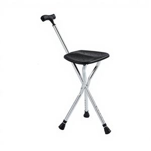 Bastón de Aluminio Plegable con Asiento, Bastón de Aluminio para Caminar, Fácil de Transportar, Ligero, Bastón para Caminar al Aire Libre - Product Image 1