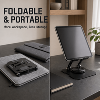 Support de bureau réglable pour ordinateur portable 15 pouces avec logo personnalisé, base rotative à 360° en aluminium, support de tablette pour bureau