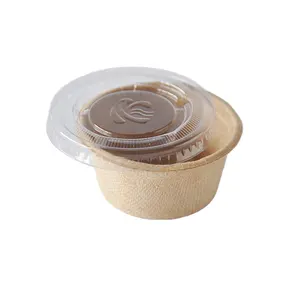 Wegwerp Biologisch Afbreekbaar Suikerriet Bagasse Cups Met Bagasse/Pla/Huisdier Deksel 2 Oz Saus Cup