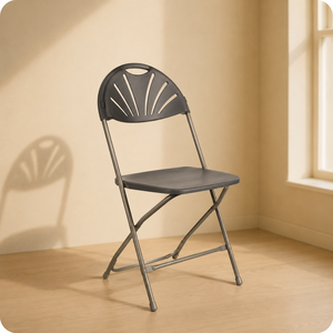Gray Plastic Folding <b>Chair</b> Metal Frame Minimalist Design Outdoor Garden Furniture Lightweight Durable Comfortable - Product Image 1