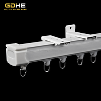 Rail de rideau en aluminium au design moderne, type Jumbo S Fold Wave, avec embout et support de fixation, accessoires pour rideaux