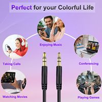 3.5mm Aux Câble TRS Noir Audio Auxiliaire Entrée Adaptateur Mâle Mâle 29AWG AUX Jack Câble pour Microphone Haut-Parleur Ordinateur 29AWG AUX