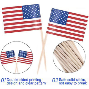 Tusuk Gigi Bendera Negara Amerika Serikat yang Dikustomisasi, Tusuk Gigi Bendera Nasional yang Dicetak, Bendera Tusuk Gigi Bermerek untuk Hari Kemerdekaan - Product Image 4