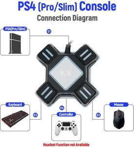 Chidoller KX USB juego de controladores Adaptador convertidor Video juego de teclado ratón adaptador para interruptor jugar FPS luchando juego de fútbol - Product Image 6