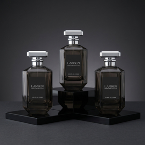 Botella de Perfume Personalizada de Lujo, 100 ml, 50 ml, 30 ml, Forma Irregular, Botella de Vidrio Negra Vacía para Perfume - Product Image 1