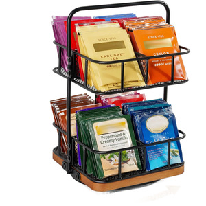New cross-<b>border</b> kitchen countertop storage rack combining iron and <b>wood</b>, kitchen vegetable and fruit basket storage rack - Product Image 5