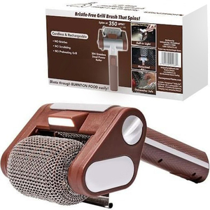 Brosse de nettoyage de gril avec lumière LED à rouleaux en acier inoxydable pour enlever la crasse des plaques chauffantes électriques, des poêles et des grilles de barbecue - Product Image 1