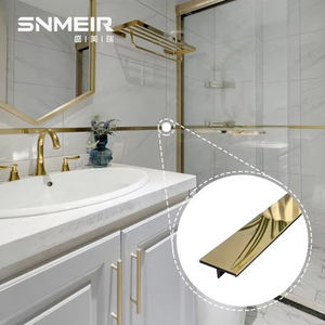 타일 코너 골드 브러시 트림 장식 스테인레스 스틸 세라믹 스트립 - Product Image 6