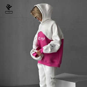 Ensemble survêtement <span class=keywords><strong>femme</strong></span> avec logo personnalisé, haut court à deux pièces, pantalon de survêtement et sweat-shirt à blocs de couleur, pour streetwear, vêtements de sport, <span class=keywords><strong>jogging</strong></span> - Product Image 5