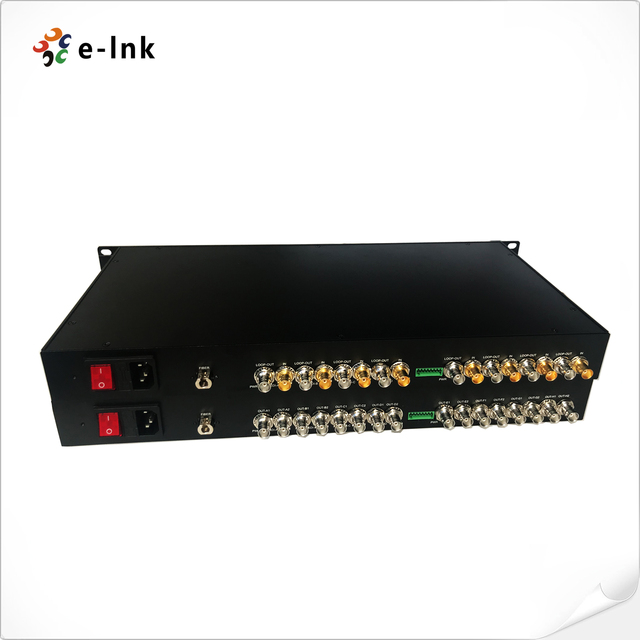 1U Rack Mount 8-Channel SDI Fiber Optic Converter HD 3G-SDI Over Single Fiber up to 120km for Broadcast Studio