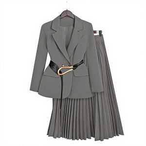 Completo <span class=keywords><strong>da</strong></span> <span class=keywords><strong>Donna</strong></span> in Poliestere Tinta Unita con Colletto a Fiocco, Camicia Midi, Completo Elegante <span class=keywords><strong>Taglie</strong></span> <span class=keywords><strong>Forti</strong></span> - Product Image 1