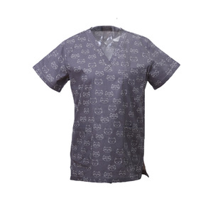 Haut à manches courtes imprimé décontracté en coton pour femme, col en V, pour infirmière, pharmacienne, personnel médical et hôpitalier, uniforme de travail de marque privée - Product Image 3