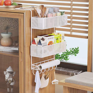 Étagère de rangement multi-niveaux pour réfrigérateur, organisateur d'épices mural, support pour ustensiles de cuisine, étagère suspendue pour réfrigérateur - Product Image 4