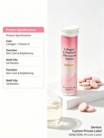 Tablet Effervecent Kolagen Vitamin E, Mencerahkan Kulit & Anti-Penuaan, Label Pribadi OEM