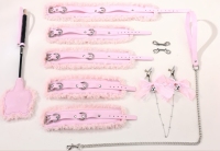 SM Fun Pink Sweetheart Binding Five Piece Set Sweet Desire Wind Plush Adult Products Private Toys Punishment Props BDSM