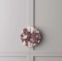 Poignée de tirage élégante en marbre, bouton de meuble de luxe en marbre rouge pour armoire, commode, tiroir, meuble de cuisine et chambre à coucher