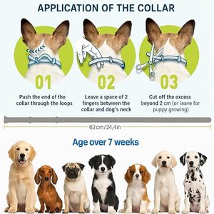 <span class=keywords><strong>Collare</strong></span> per la prevenzione delle pulci e delle zecche consigliato dal veterinario morbido e stile semplice per cani di età superiore a 18 libbre - Product Image 5