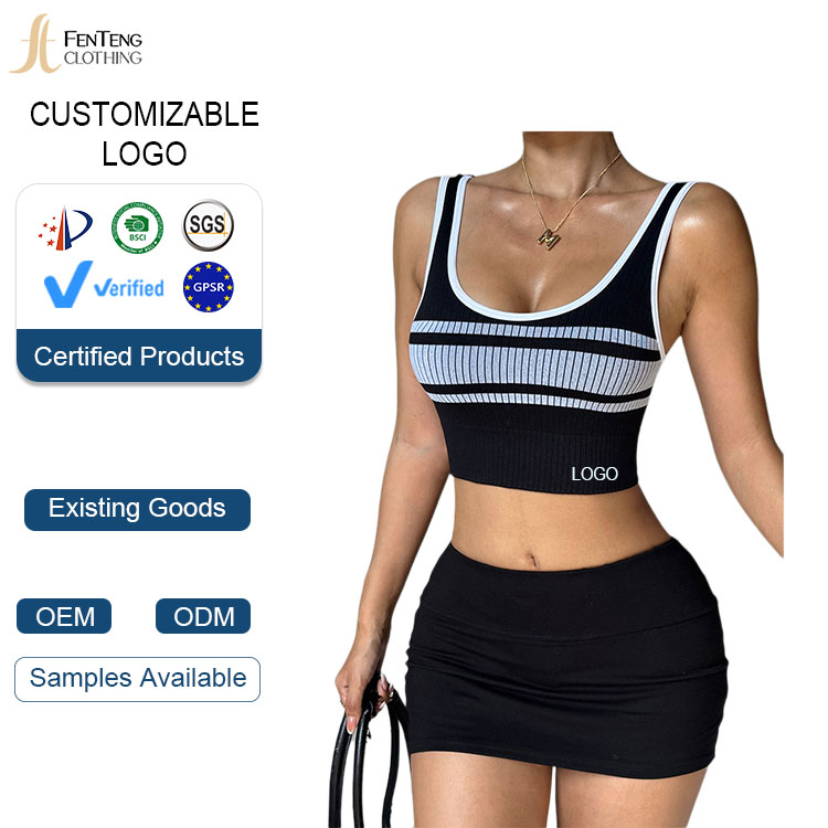Under Lulu CustomWomen Color Striped Tank Top Yoga Clothing Spandex/Nylon Quick Dry Tight Fit Sports Fitness Knitted Shirt Sling