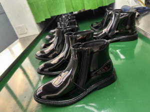 Lxg, Hoog Glas Zwart Glanzend Leer Gelegenheid Parade Kantoorschoenen Midden-Cut Kantoor Formele Schoenen Met Zijrits Hsa131 - Product Image 4