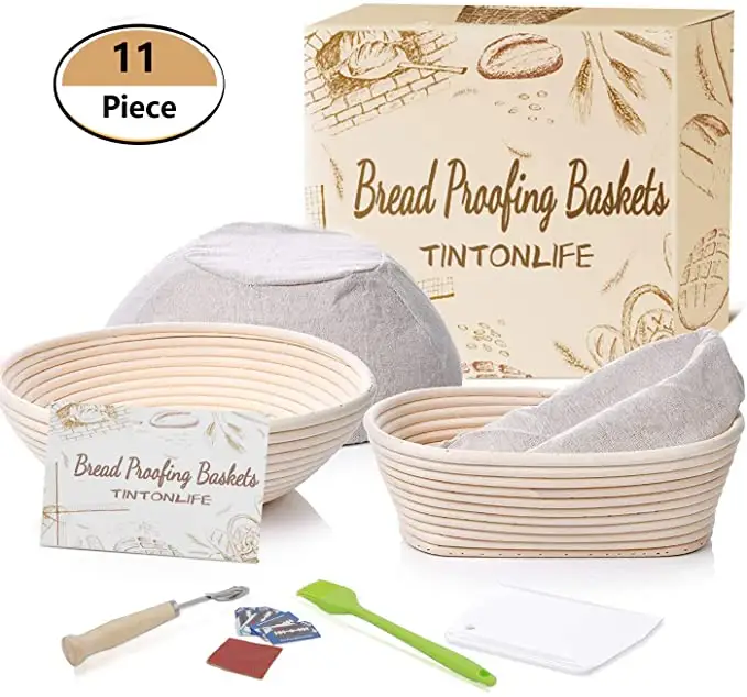 Rattan Rectangle Baguette Sourdough Bread Lame OVal Bread Proofing Basket Set