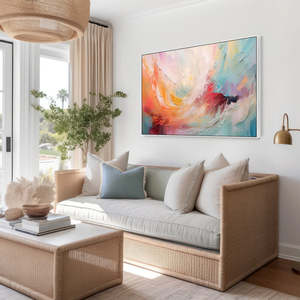 Hot bán etsy dropshipping trang trí nội thất sáng trừu tượng đầy màu sắc vải tường nghệ thuật nghệ thuật trừu tượng 100% tay sơn dầu - Product Image 3