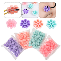 100 Stück/Beutel Einweg-Wimpernkleber-Halter mit 8 Löchern, Blumenförmige Wimpernverlängerungs-Klebertabletts