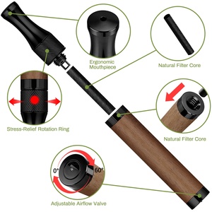 Calming Wooden Stainless Steel Breathing Tool Vaporless Aromatherapy Eco Friendly Gift Nicotine-Free - Product Image 2