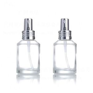 15ml/30ml/60ml/100ml/200ml Clear Screen Printed Glass Lotion <b>Perfume</b> <b>Bottle</b> Gold/Silver/Black <b>Spray</b> Cap Pump Sprayer 100pcs - Product Image 2