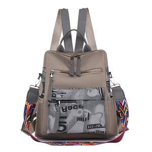 Wholesale Custom New Vintage Fashion Style Nylon Waterproof Zipper Casual Sport Backpack Girls Travel School Bag - Product Image 1