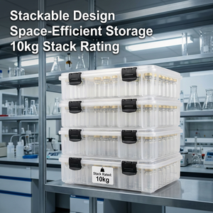 Contenedor de Investigación Compacto Profesional para 2 Viales - Caja de Almacenamiento de Doble Ranura de Alta Claridad para Muestras de Péptidos y Exosomas - Product Image 4